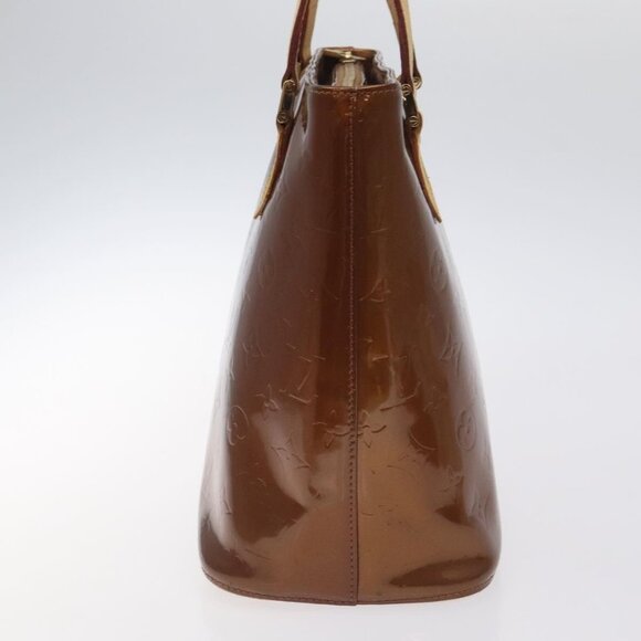LOUIS VUITTON Monogram Vernis Houston Hand Bag Bronze M91122 LV Auth BA3582 - Picture 5 of 16